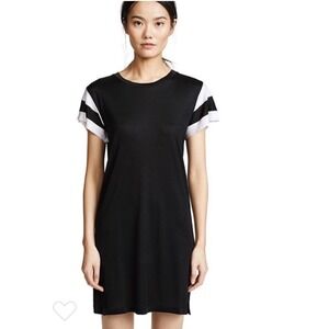 Rag & Bone Penny Mini T-shirt dress in black‎ white striped sleeves Size Medium